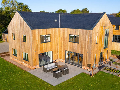 Timber-clad eco house